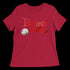 Believe Jingle Bell  Women's Relaxed Tee - Red